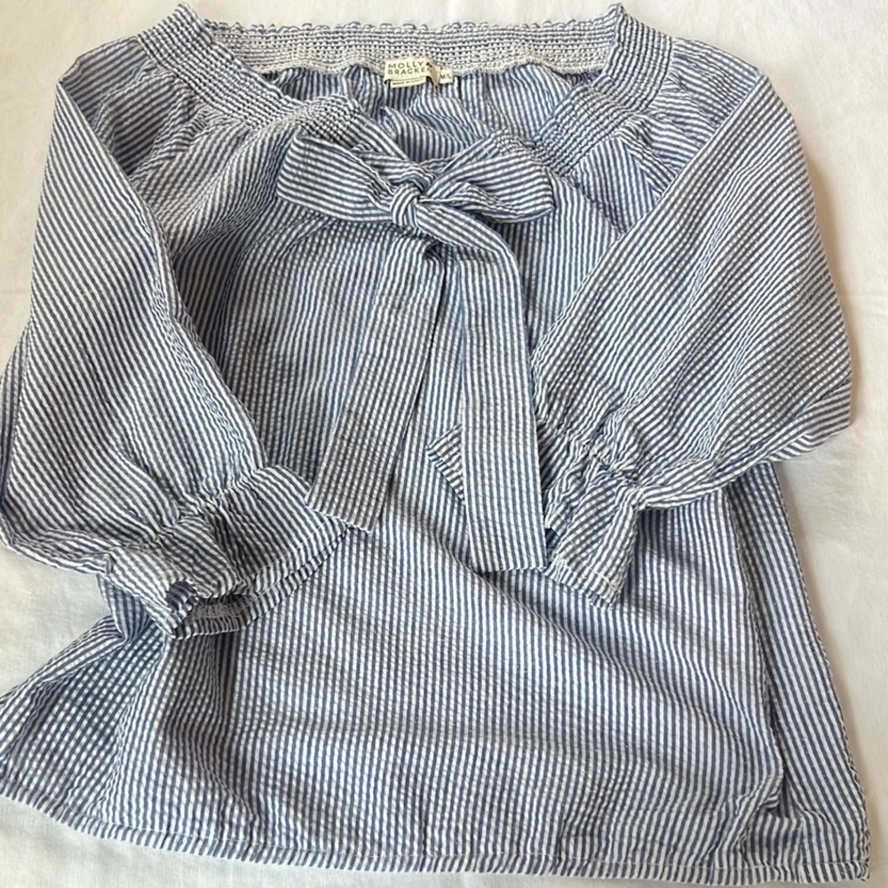 Molly Bracken Blue and White Striped Top